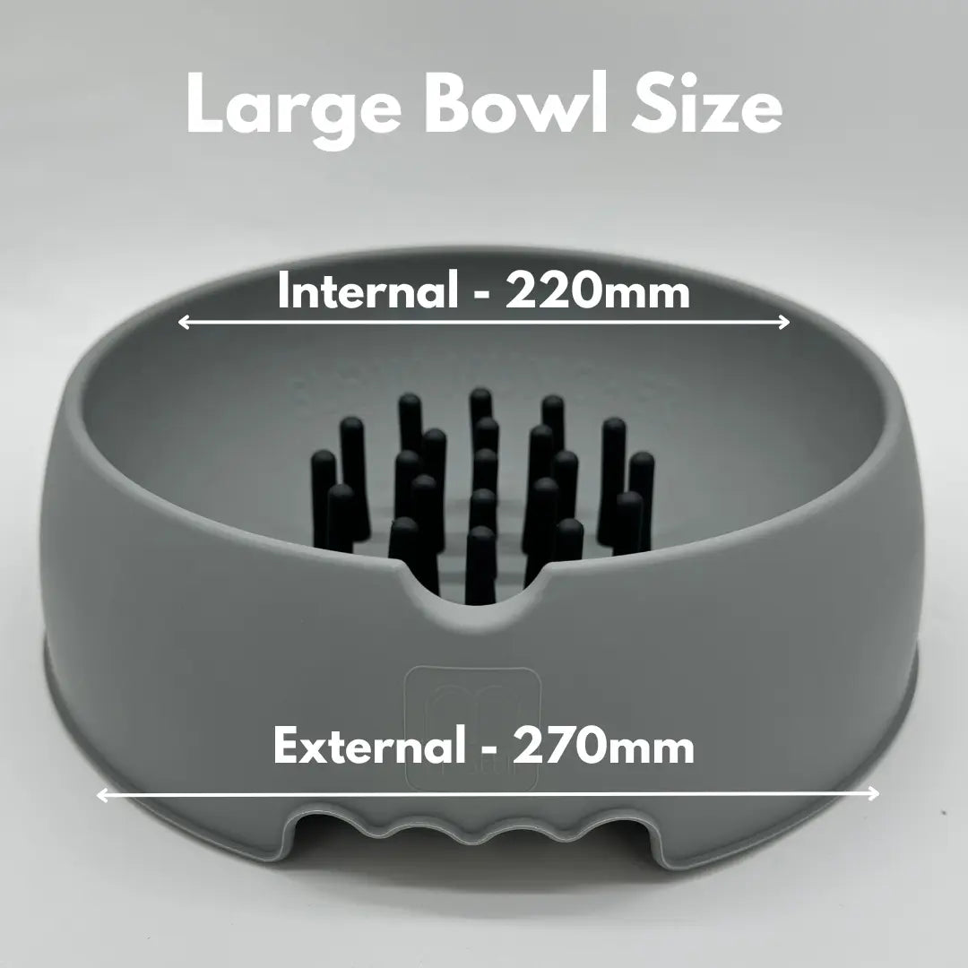 Slow Muncher Dog Bowl - Grey My Store